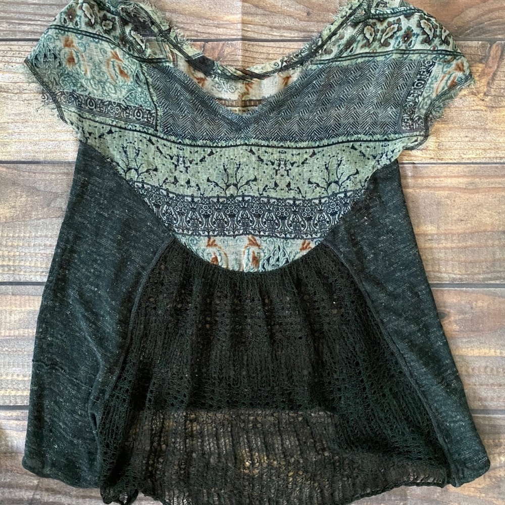 Free People Gauze Aztec Handkerchief Tee